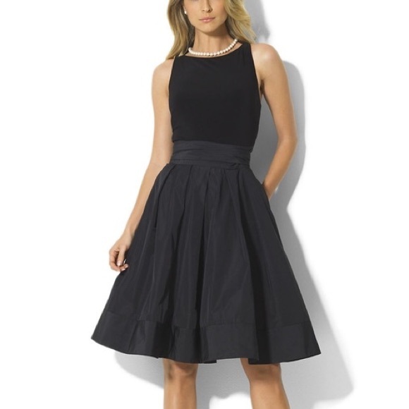 ralph lauren jersey taffeta dresses